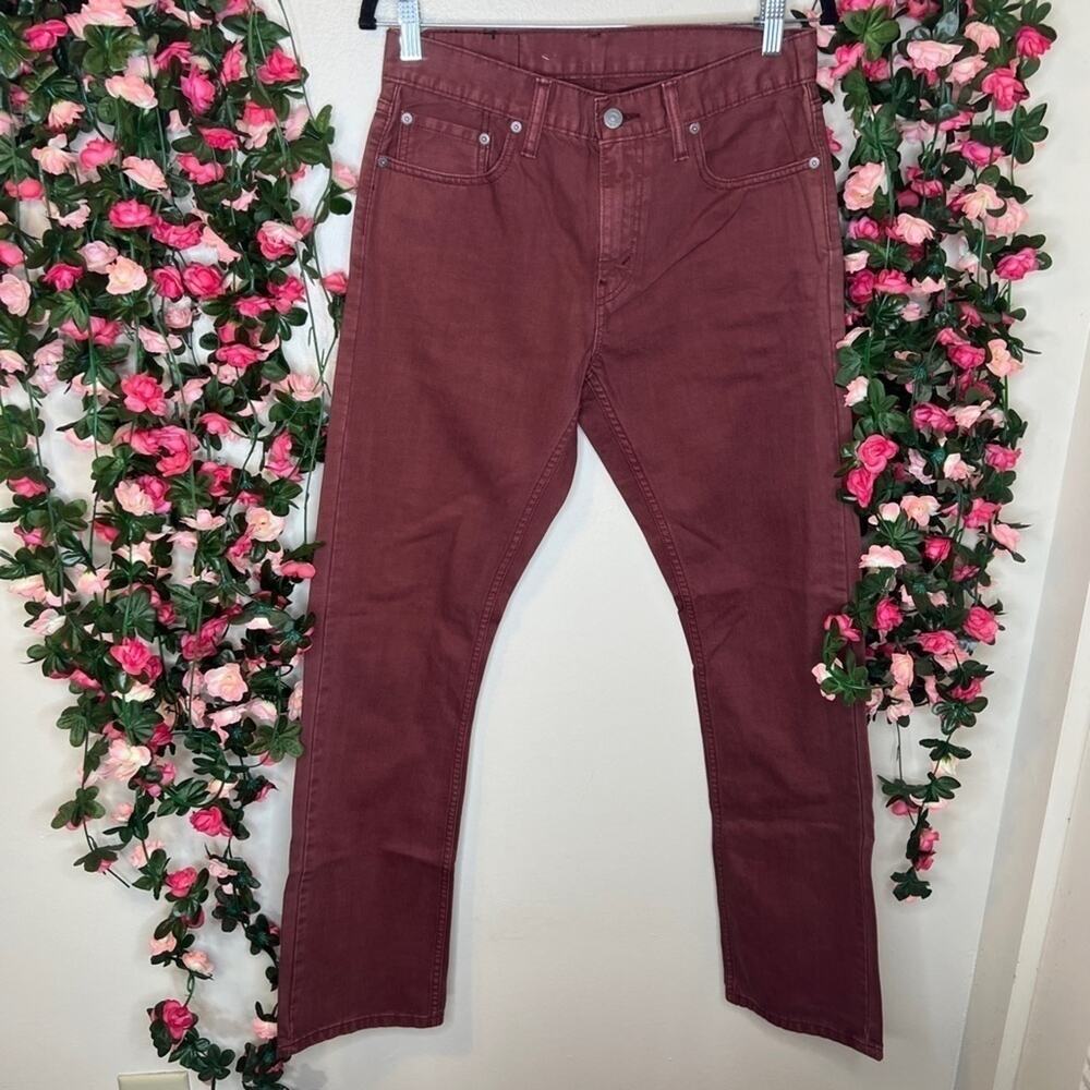 Levi’s 514 Straight Leg Maroon Jeans 29x32 NWT Red Denim